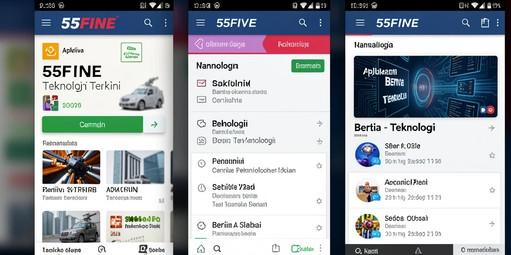 Tampilan antarmuka aplikasi 55FIVE yang modern dan fungsional.