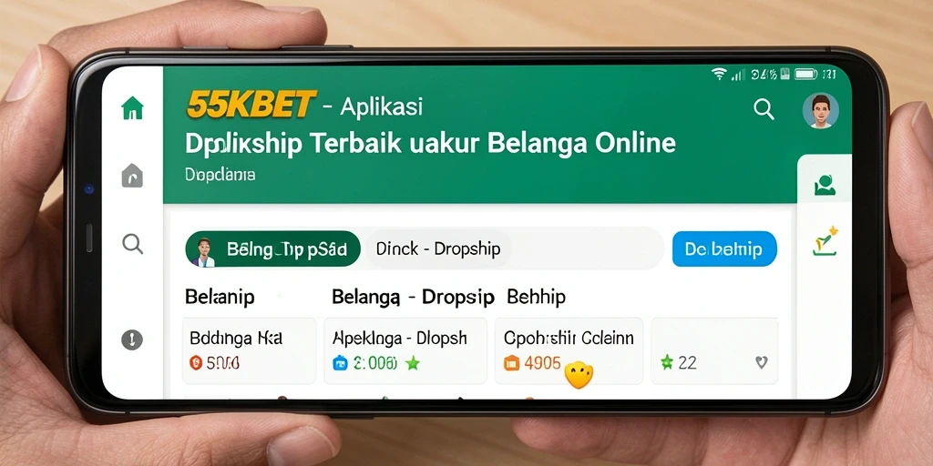 Antarmuka pengguna 55KBET menampilkan pilihan produk yang beragam.