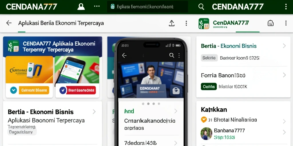 Antarmuka aplikasi CENDANA777 yang menarik dan informatif.