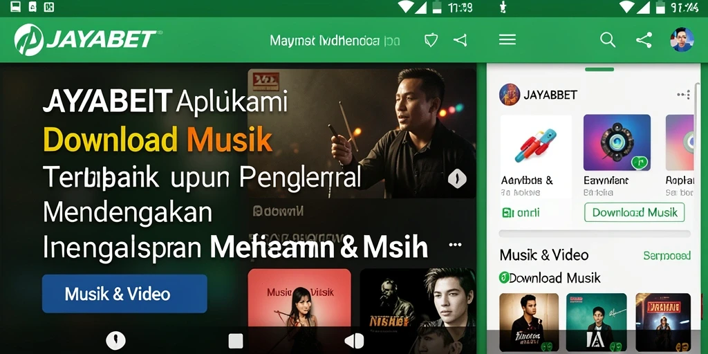Tampilan antarmuka JAYABET untuk download musik yang mudah dan cepat.