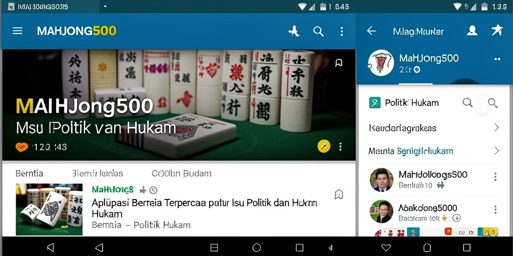 Antarmuka MAHJONG500 menampilkan informasi politik dan hukum yang jelas.