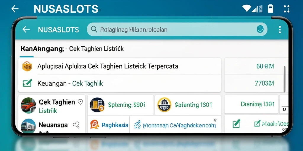 Tampilan antarmuka NUSASLOTS untuk Cek Tagihan Listrik yang sederhana dan efektif.