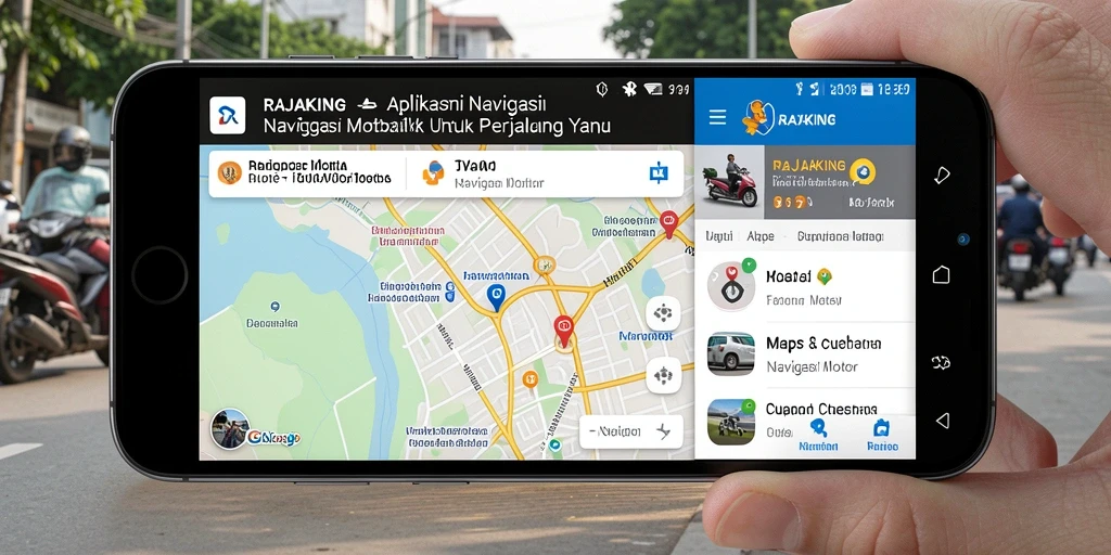 Tampilan antarmuka RAJAKING yang memudahkan navigasi motor.