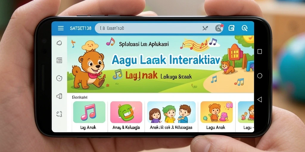 Screenshot aplikasi SATSET138 menampilkan antarmuka menyenangkan untuk anak-anak.