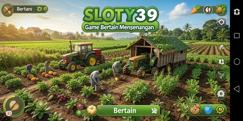 Tampilan antarmuka game Bertani yang menarik dan interaktif.
